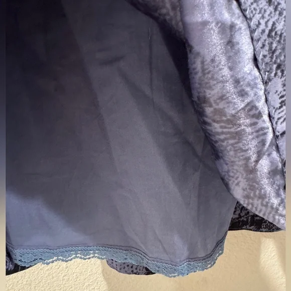 Anthropologie Blue Floral A-Line Skirt - Picture 7 of 16